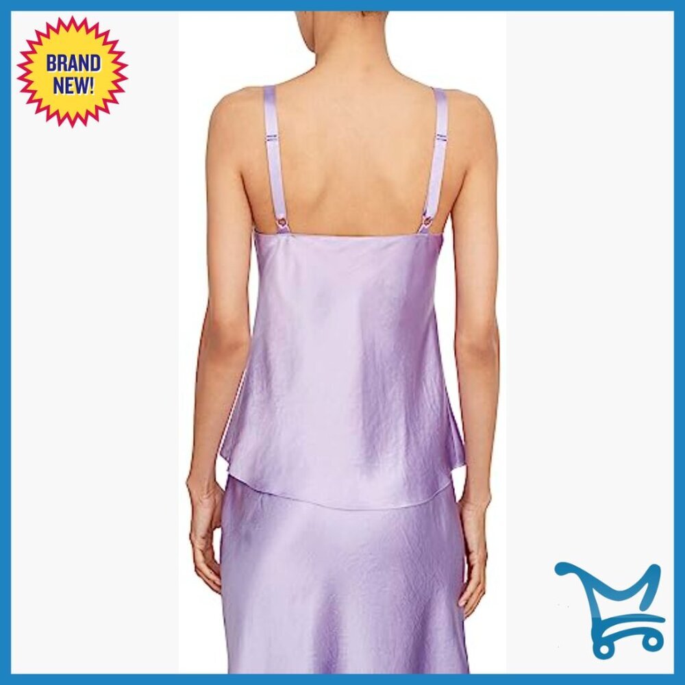 Satin Cowl Neck Cami, Classic Fit, Japanese Fabric, Vacation Ready - Picture 3 of 3